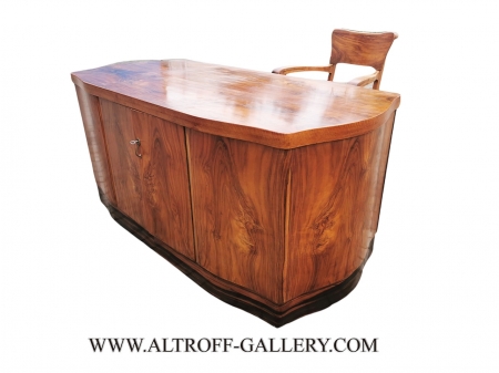 Fascynujące biurko z fotelem, Art Deco z 1930 roku, palisander 