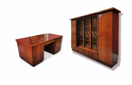 Komplet gabinetowy palisander. 1930-1940 rok. 