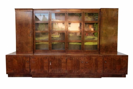 Ogromna zabudowa biblioteczna Art Deco. 1930 rok. 
